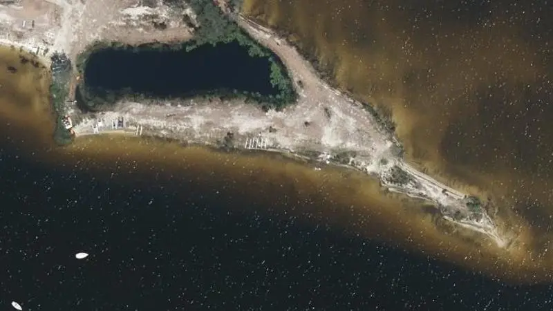 Vue aérienne : Plage du lac de Carcans