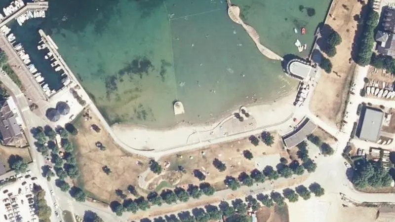 Vue aérienne : Plage Municipale du Bourget du Lac