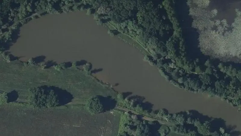 Vue aérienne : Plan d'eau de Chateau la Valliere