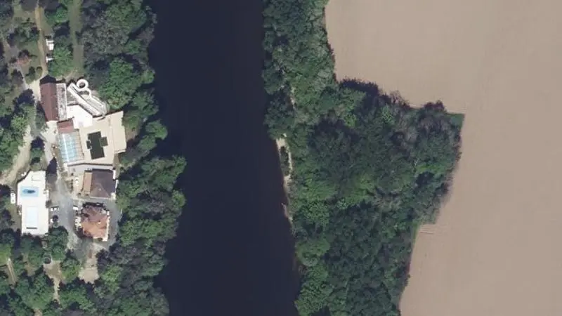 Vue aérienne : Plage de la Dordogne