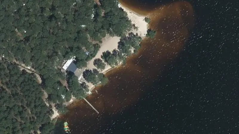Vue aérienne : Plage du lac de Lacanau