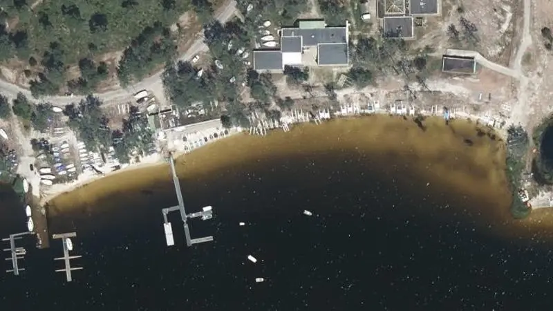 Vue aérienne : Plage du lac de Carcans