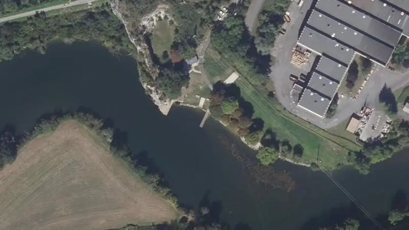 Vue aérienne : La Plage de Pont de Roide