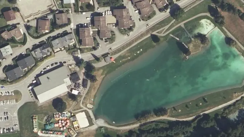 Vue aérienne : Plan d'eau de Bozel