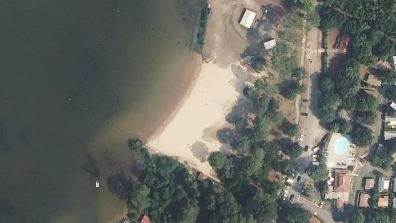 Vue aérienne : Baignade du lac de Biscarrosse et de Parentis