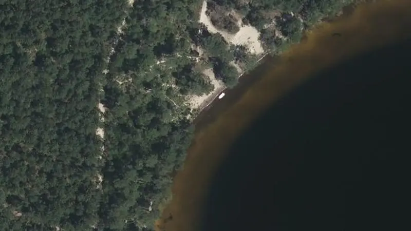 Vue aérienne : Plage du lac d'Hourtin