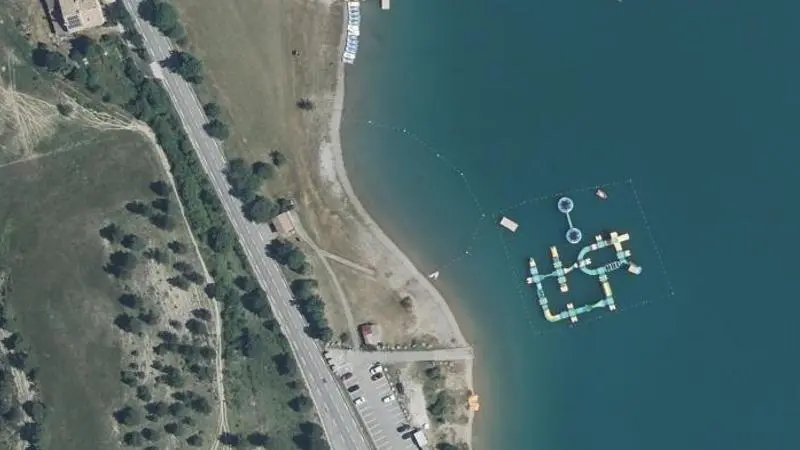Vue aérienne : Plan du Lac de Castillon