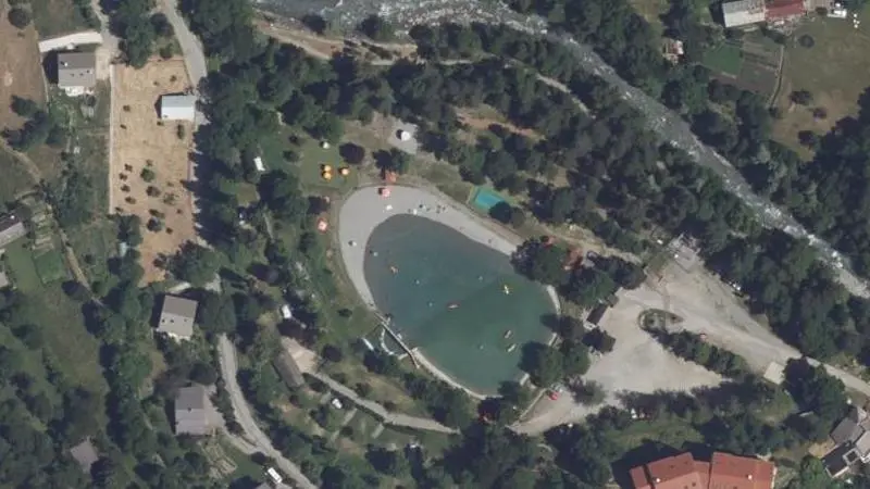 Vue aérienne : Plage de la Tinée