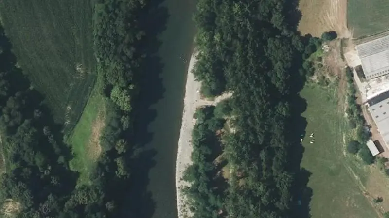 Vue aérienne : Plage du gave d'Oloron