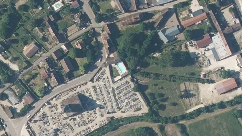 Vue aérienne : Baignade du ru de Vaucharme