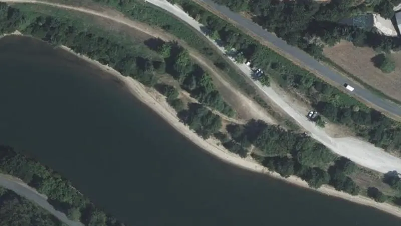 Vue aérienne : Plage du lac de Pareloup