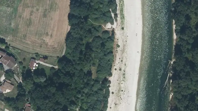 Vue aérienne : Plage de l'Ain