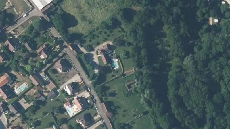 Vue aérienne : Baignade du Serein