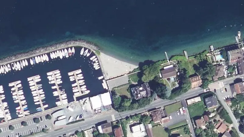 Vue aérienne : Plage du Léman