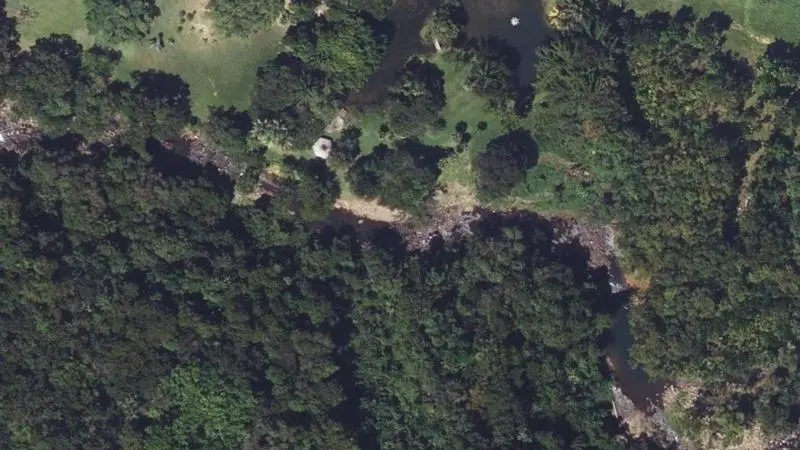 Vue aérienne : Baignade de la Rose