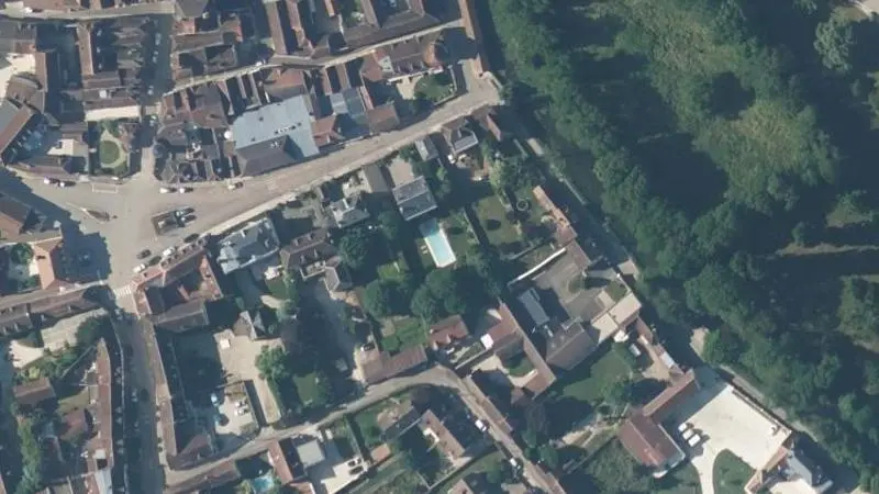 Vue aérienne : Baignade du Serein