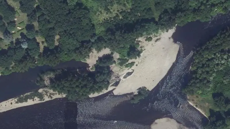 Vue aérienne : Plage de la Dordogne