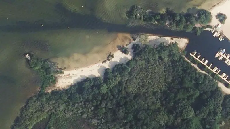 Vue aérienne : Plage du lac de Biscarrosse et de Parentis