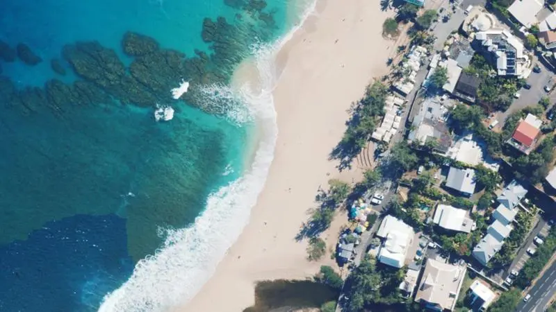 Vue aérienne : Plage de Boucan Canot