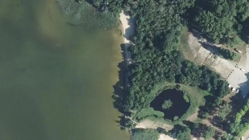 Vue aérienne : Plage du lac de Biscarrosse et de Parentis