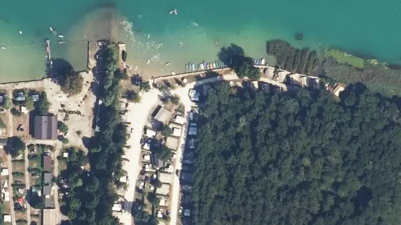 Vue aérienne : Plage Camping les Peupliers
