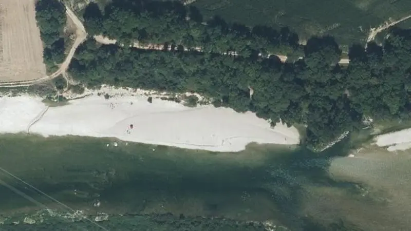 Vue aérienne : Plage de l'Ain