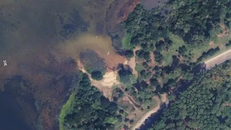 Vue aérienne : Plage du lac de Cazaux et Sanguinet