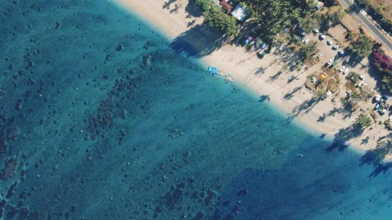 Vue aérienne : Plage de Trou d'eau