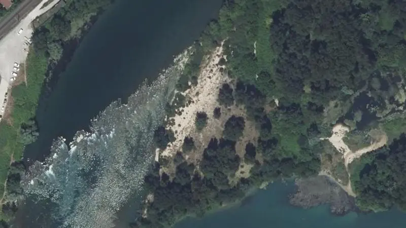 Vue aérienne : Plage du Rhône