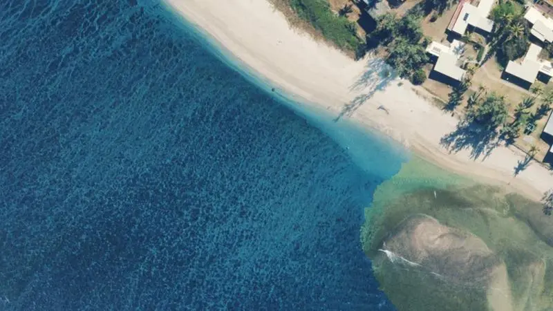 Vue aérienne : Plage de la Pointe Trois Roches