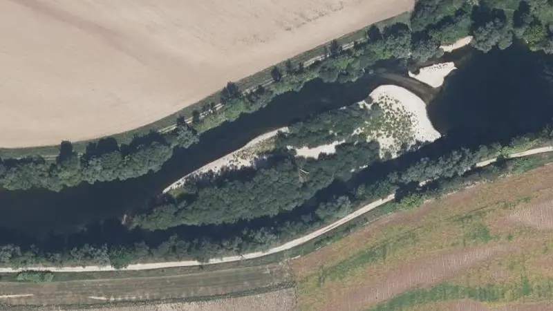 Vue aérienne : Plage de la Loue