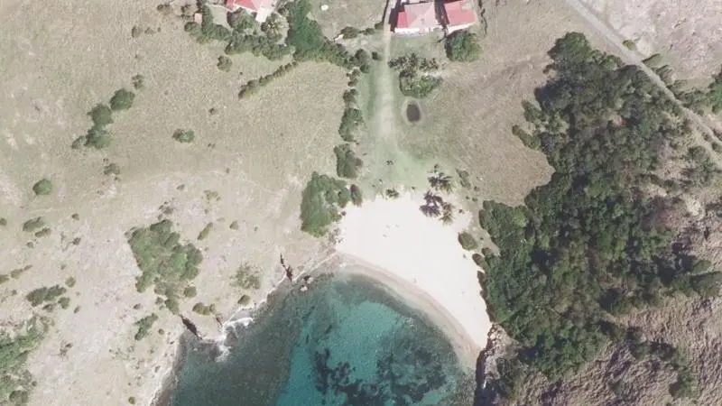 Vue aérienne : Anse Rodrigue