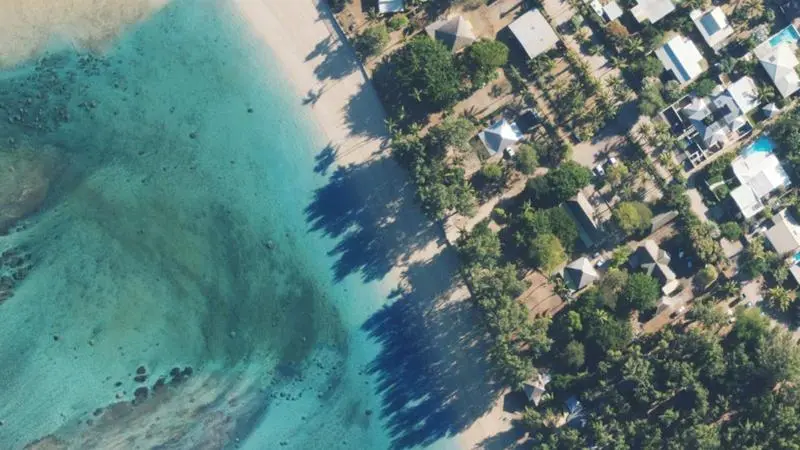 Vue aérienne : Plage de l'Ermitage Sud Embouchure
