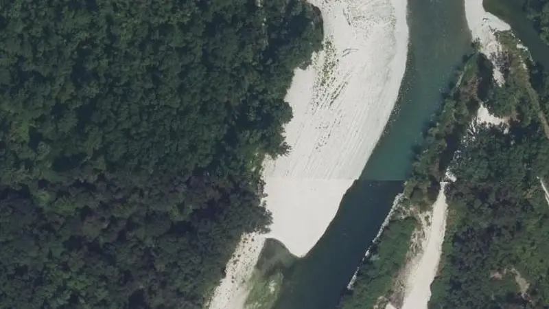 Vue aérienne : Plage du Vieux Rhône