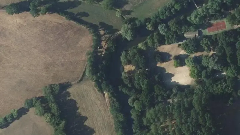 Vue aérienne : Baignade de l'Aveyron