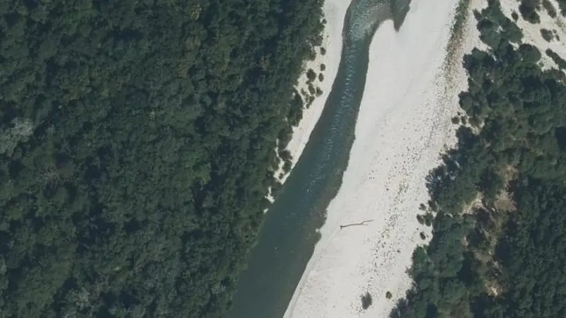 Vue aérienne : Plage du Vieux Rhône