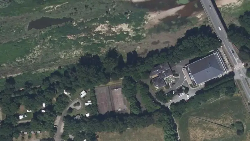 Vue aérienne : Baignade de la Loire