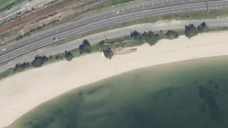 Vue aérienne : Plage du Moulin Blanc