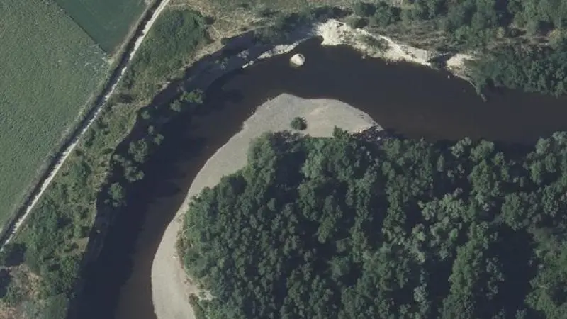 Vue aérienne : Plage de l'Allier