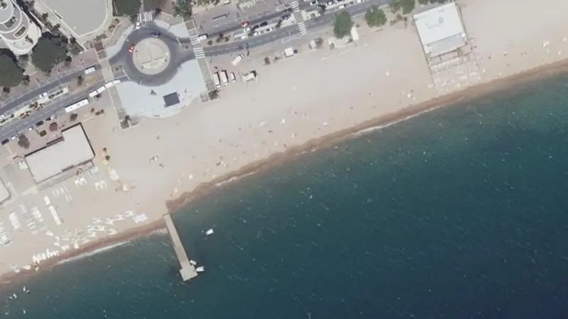 Vue aérienne : Plage Republique