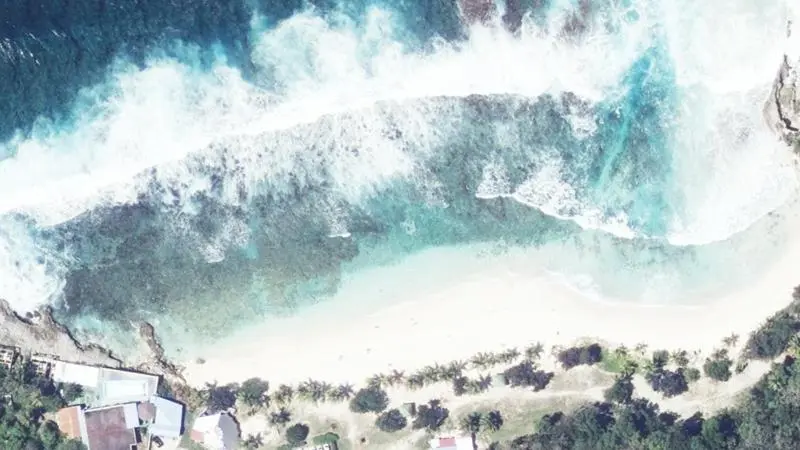Vue aérienne : Anse Laborde