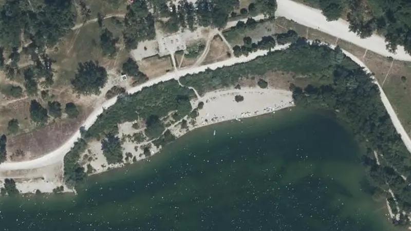 Vue aérienne : Plage Naturiste de La Mama