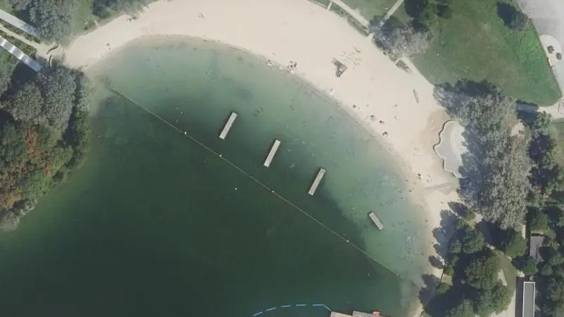 Vue aérienne : Plage de la Prairie