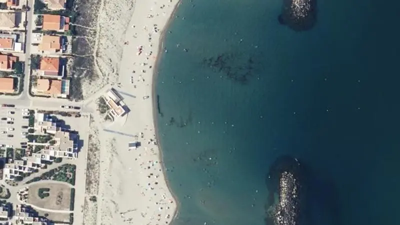 Vue aérienne : Plage du Lido (barcares)