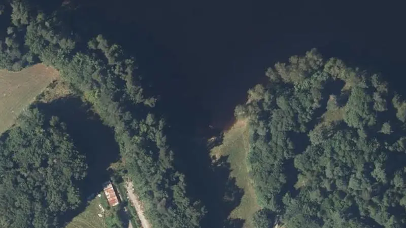 Vue aérienne : Plage du lac de Vassivière