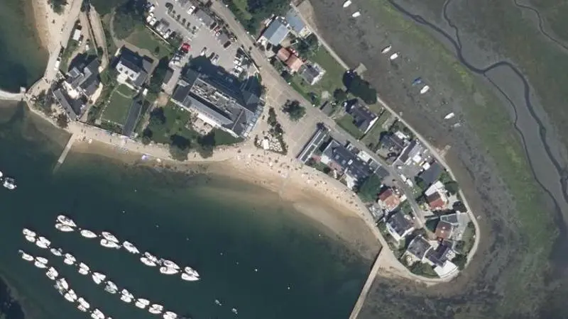 Vue aérienne : Plage de Conleau