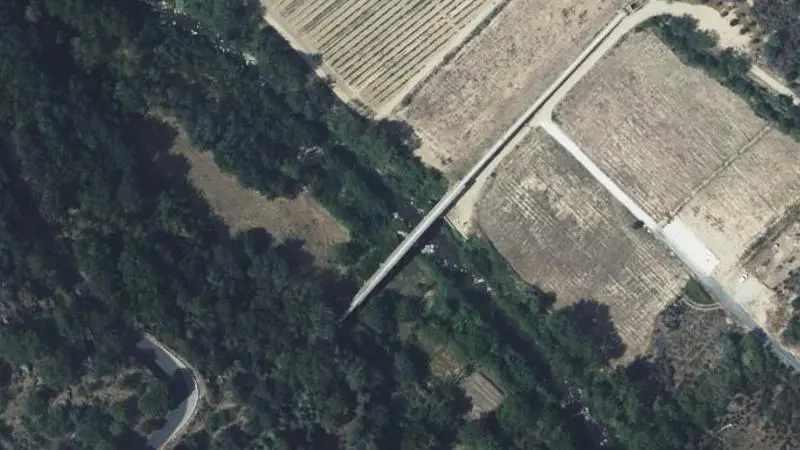 Vue aérienne : Baignade de l'Agly