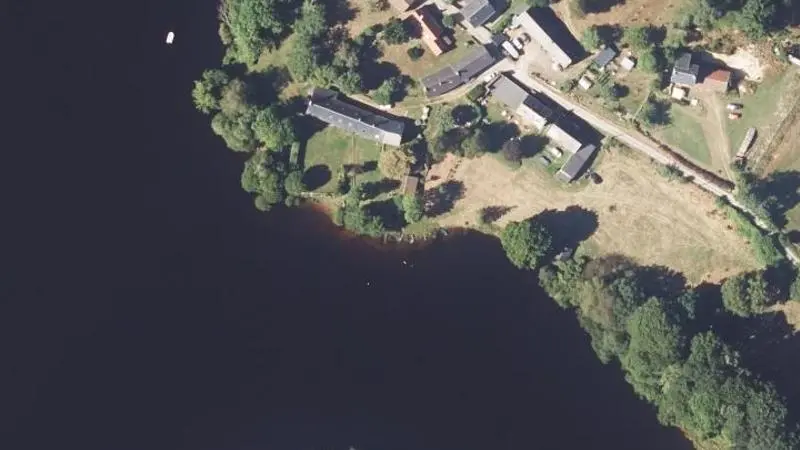 Vue aérienne : Plage du lac de Vassivière