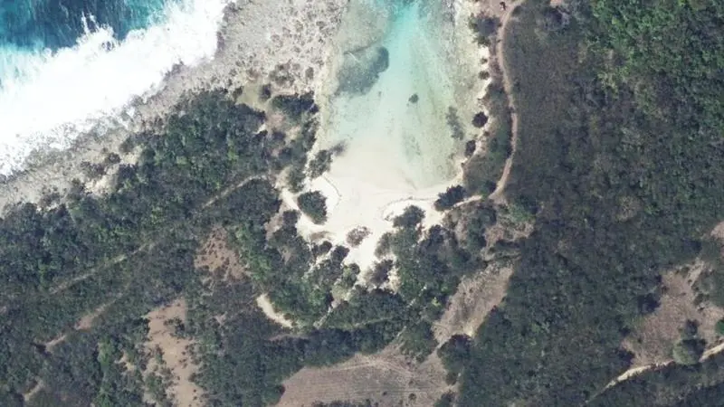 Vue aérienne : Anse Colas