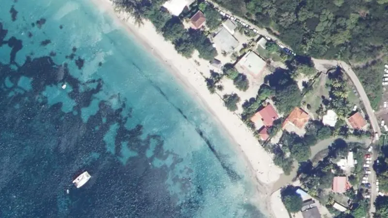 Vue aérienne : Grande Anse:gauche Ponton Prefet